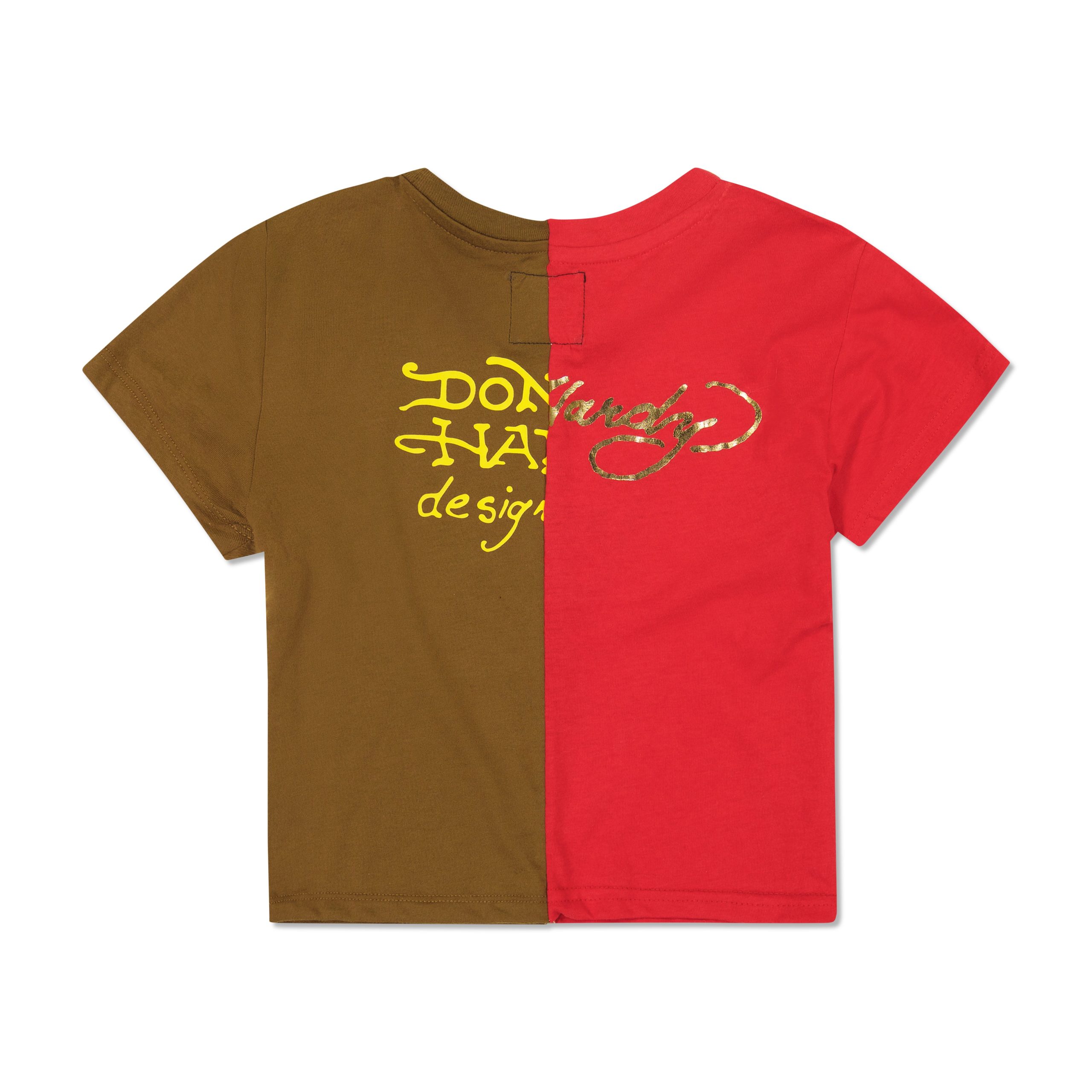 One of a Kind Split Baby Tee - Red/Brown - Image 2