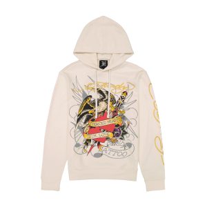Pierced Eagle Mens Hoodie - Ivory