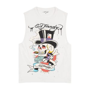 Skull Tophat Mens Cutoff Tee