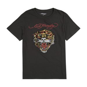 Rhinestone Tiger Tee - Black