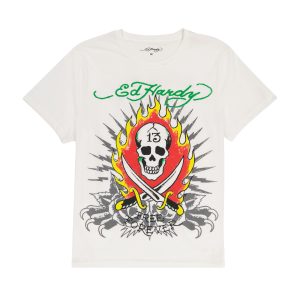 Flame Skull Tee - Cloud Dancer