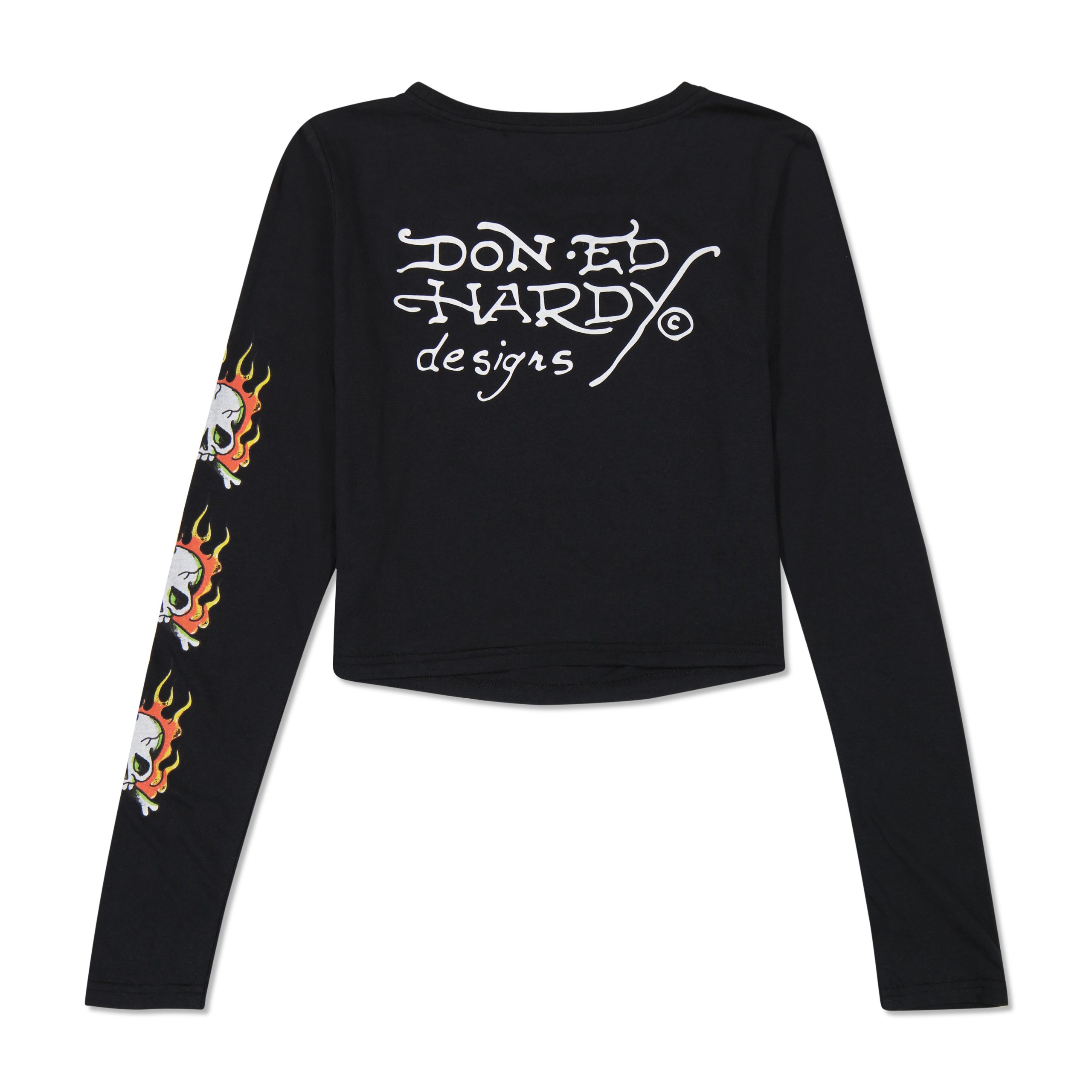 Rhinestone Flaming Tiger Long Sleeve Baby Tee - Image 2