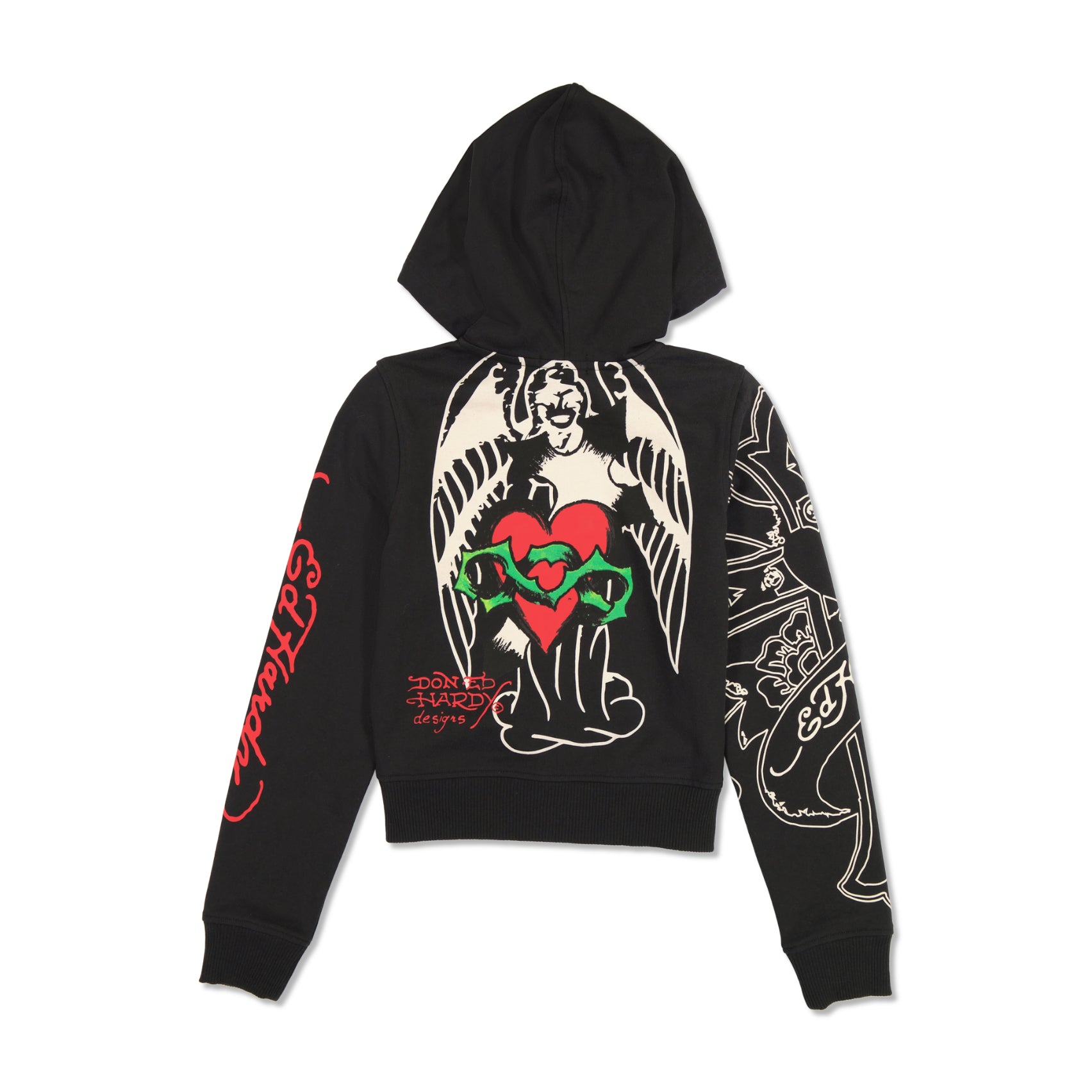 Sacred Heart Cropped Zip Fleece Hoodie - Image 2