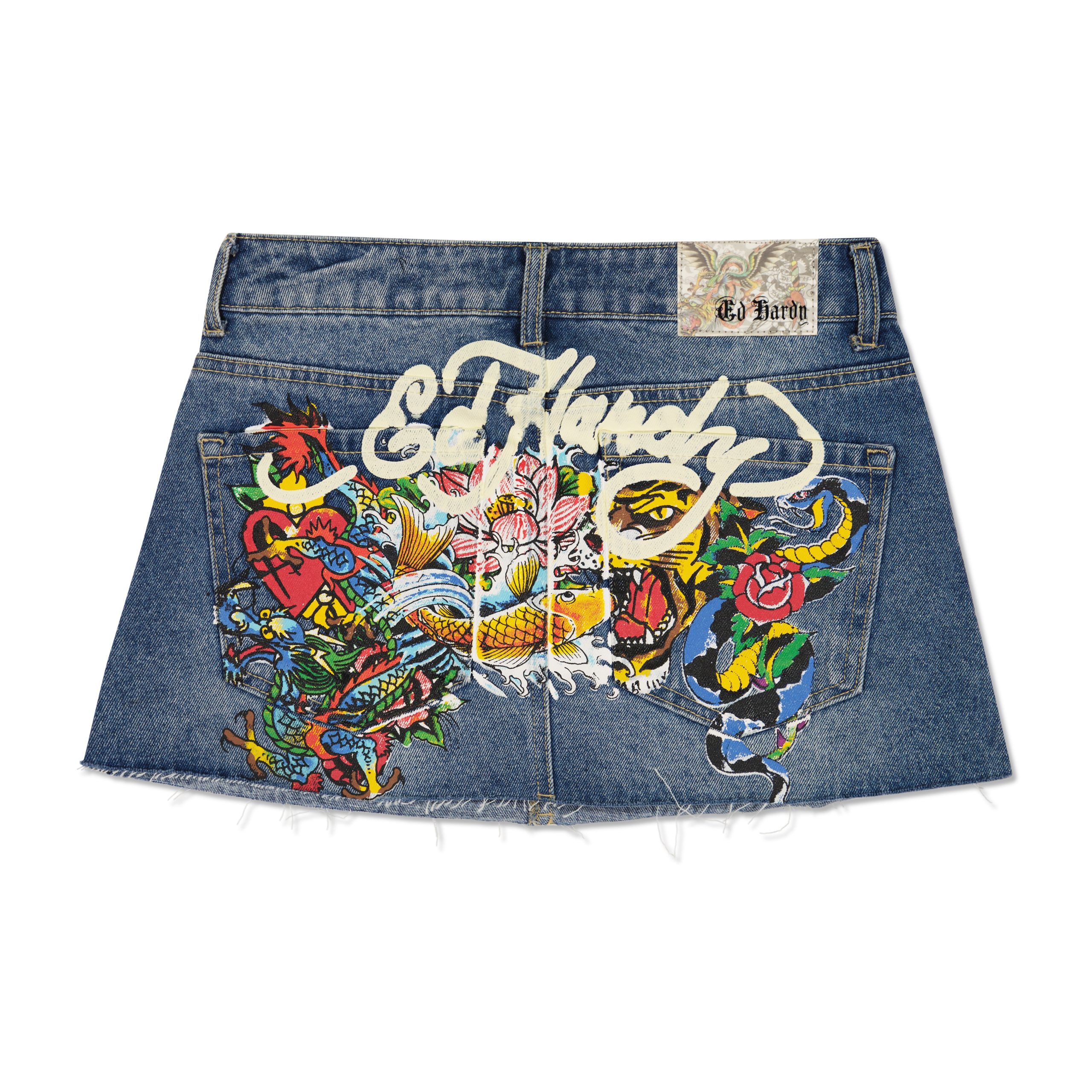 Multi Tattoo Denim Mini Skirt - Image 2
